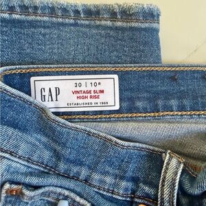 GAP Blue Denim High-Rise Slim Jeans
